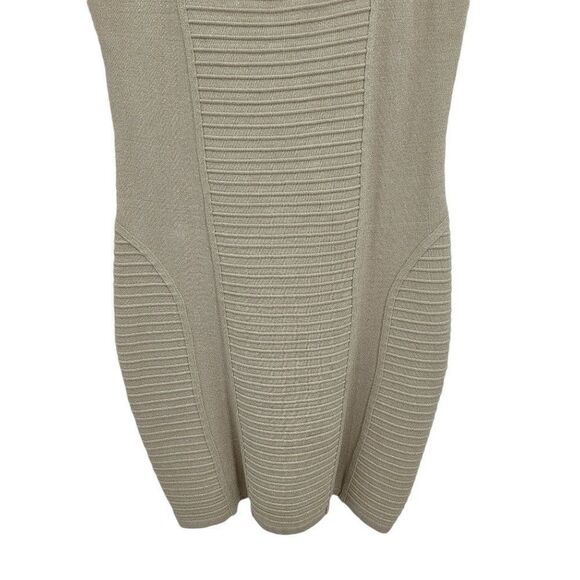 Vtg Y2K Arden B. Dress Knit Bodycon Gold Metallic Flecked Rib Stripe Detail Sz L - Picture 7 of 9